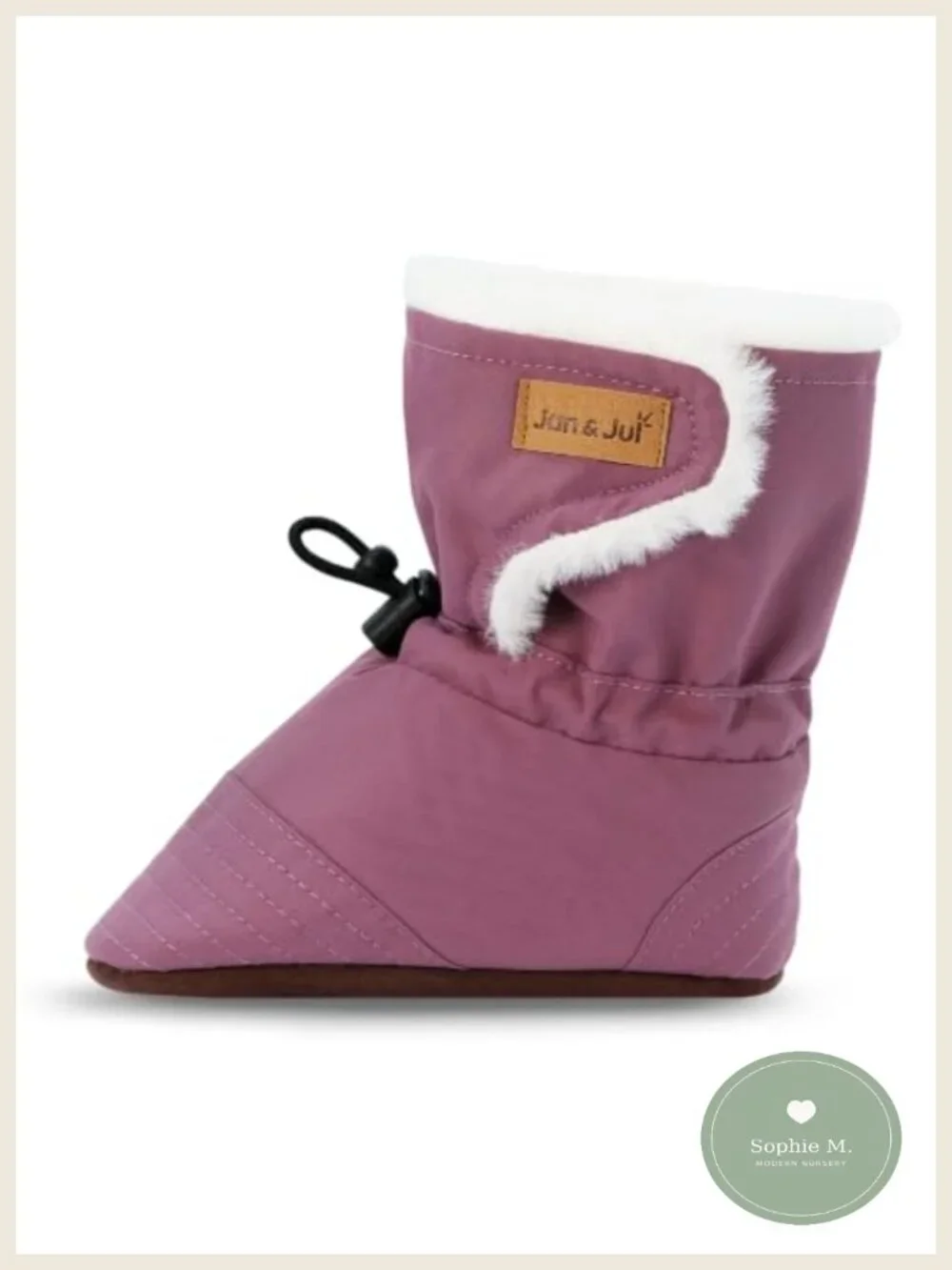 Water Resistant Winter Baby Booties with Faux Fur Lining